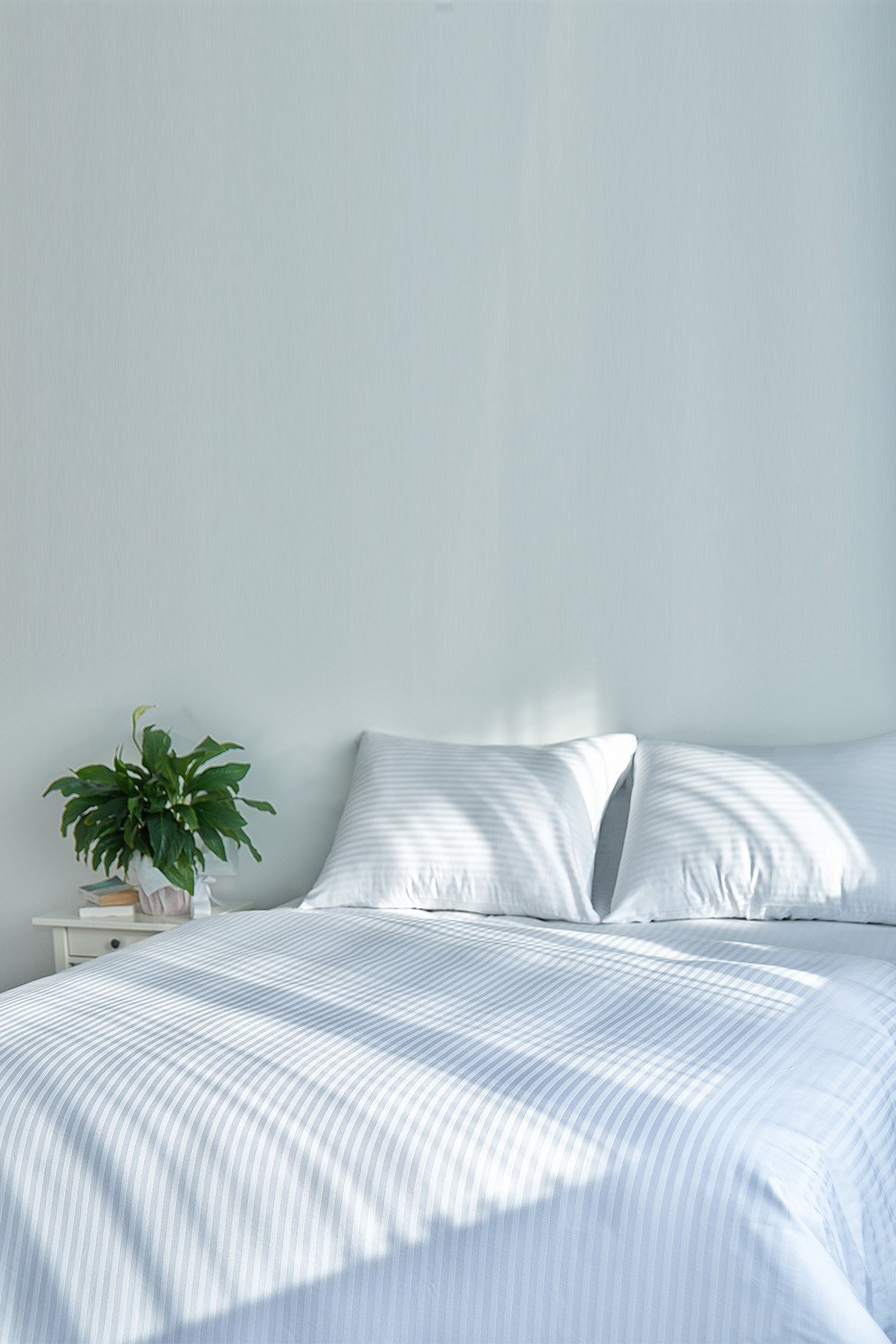 cizgili saten nevresim 2 Nevresim Takımı, Tek Kişilik Çizgili Saten - %100 Pamuk - Görsel 1