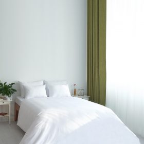 Nevresim Takımı, Tek Kişilik %100 Pamuk – 63 Tel Kar Beyaz