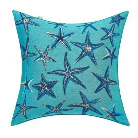 Süs Yastığı, Deniz Yıldızı Turkuaz - 45x45cm