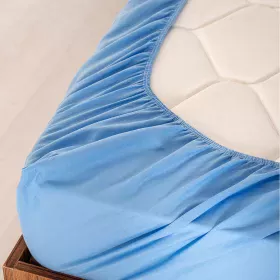 Lastikli Çarşaf, MAVİ - %100 Pamuk 63 Tel Fitted - Tüm Ebatlar