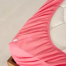 Lastikli Çarşaf, PEMBE - %100 Pamuk 63 Tel Fitted - Tüm Ebatlar