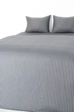 Nevresim Takımı, Çizgili Saten - Gri İnci - Görsel 9