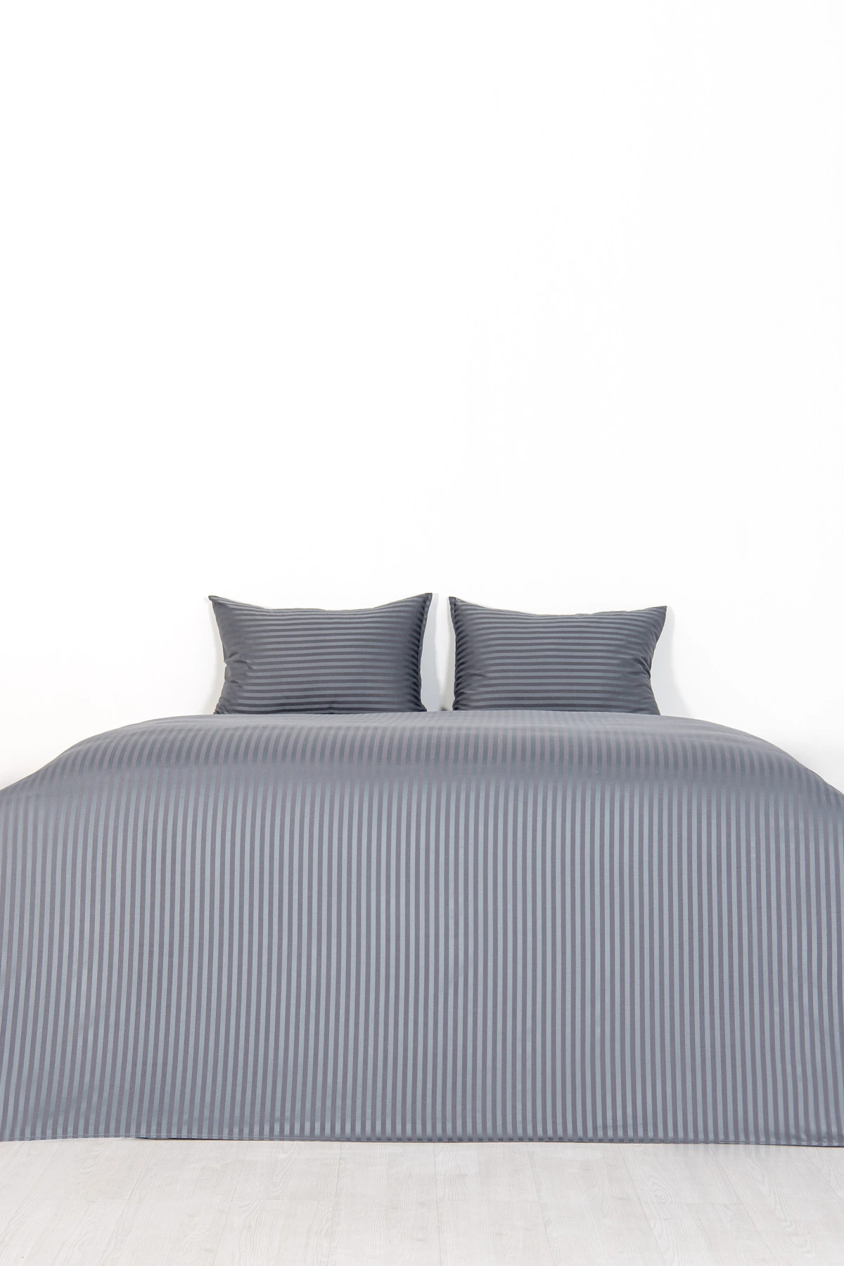 Nevresim Takımı, Çizgili Saten - Gri İnci - Görsel 7