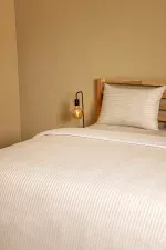 Nevresim Takımı, Çizgili Saten - Krem İnci - Görsel 6