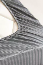 Lastikli Çarşaf, Çizgili İnci - Tüm Ebatlar - Tüm Renkler - Görsel 3