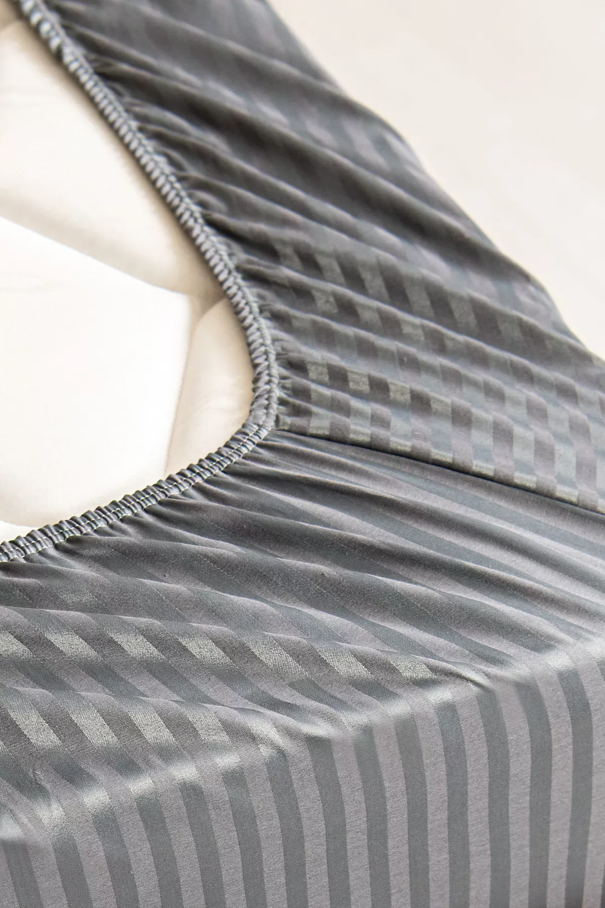 Lastikli Çarşaf, Çizgili İnci - Tüm Ebatlar - Tüm Renkler - Görsel 3