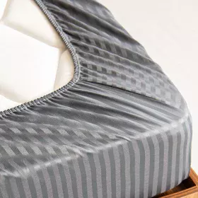 Lastikli Çarşaf, Çizgili İnci - Tüm Ebatlar - Tüm Renkler