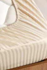 Lastikli Çarşaf, Çizgili İnci - Tüm Ebatlar - Tüm Renkler - Görsel 2