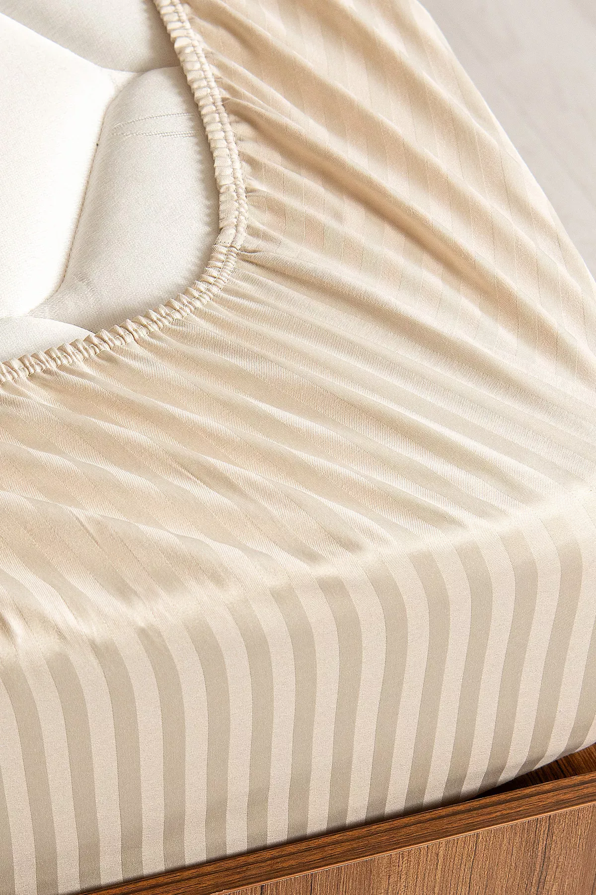 Lastikli Çarşaf, Çizgili İnci - Tüm Ebatlar - Tüm Renkler - Görsel 2