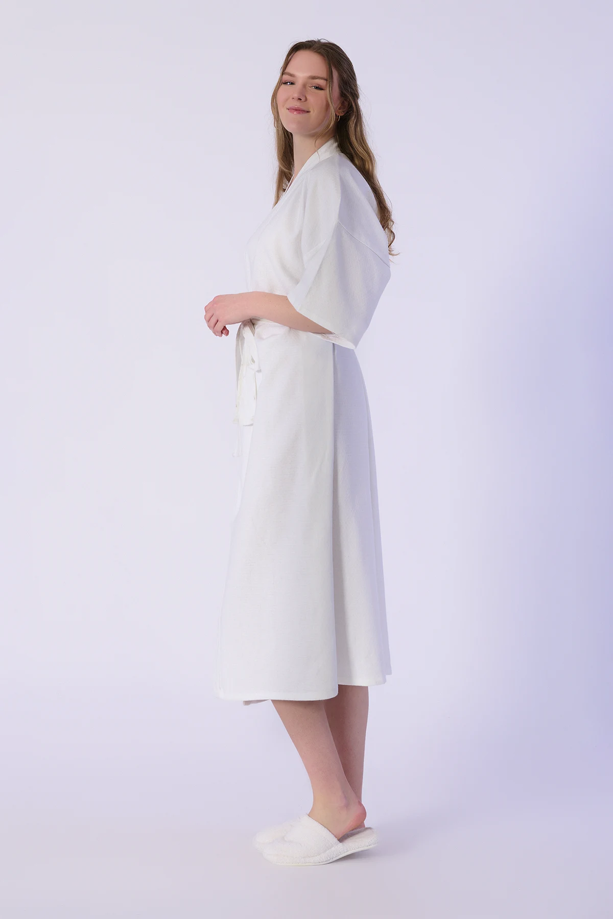 Bornoz, Gofret Desen - %100 Pamuk - Görsel 3