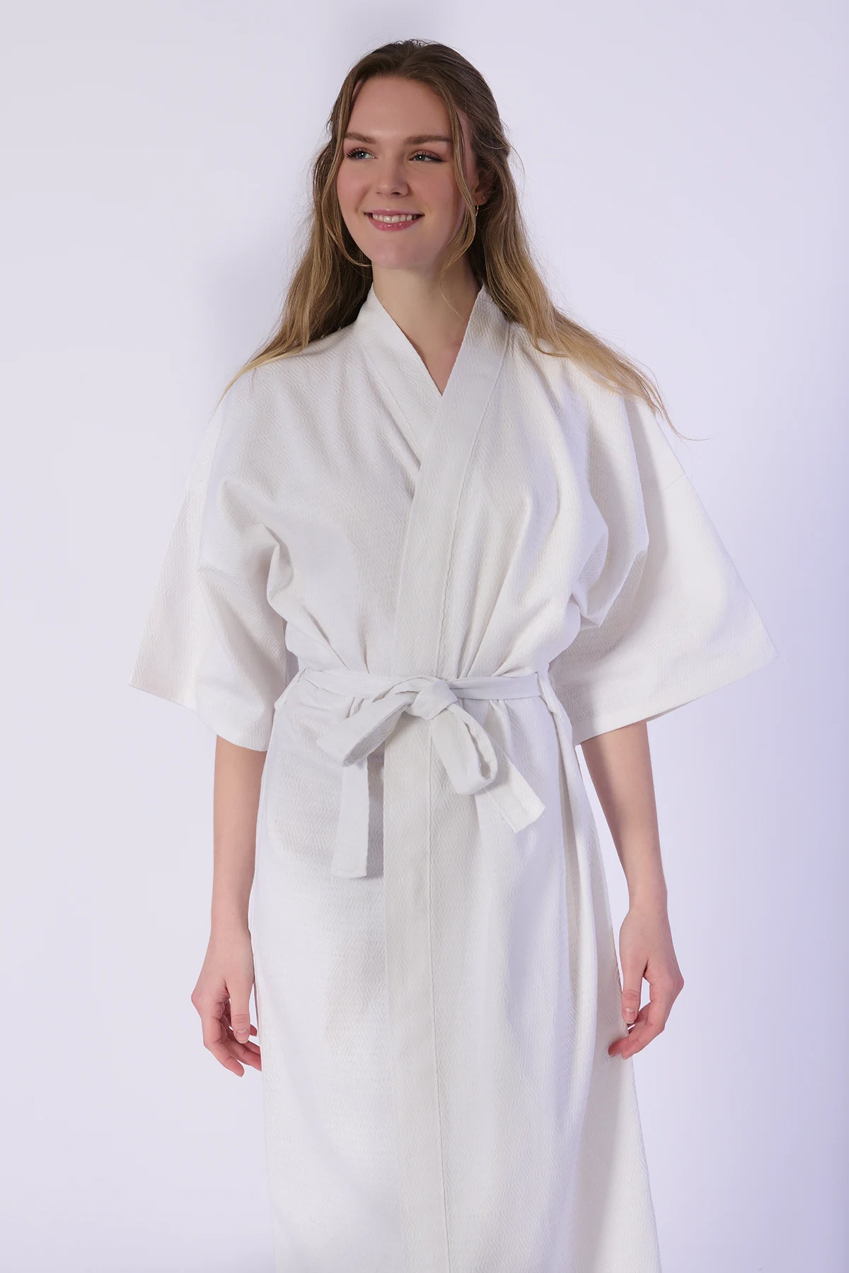 Bornoz, Gofret Desen - %100 Pamuk - Görsel 2