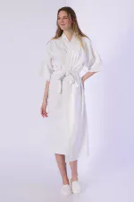 Bornoz, Gofret Desen - %100 Pamuk - Görsel 4