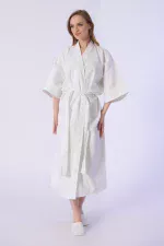 Bornoz, Gofret Desen - %100 Pamuk - Görsel 6