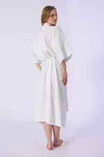 Bornoz, Gofret Desen - %100 Pamuk - Görsel 5