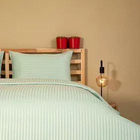 Nevresim Takımı, Çizgili Saten - Zümrüt İnci