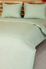 Nevresim Takımı, Çizgili Saten - Zümrüt İnci - Görsel 4