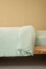 Nevresim Takımı, Çizgili Saten - Zümrüt İnci - Görsel 5